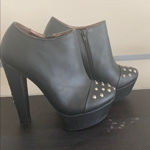 Black platform booties